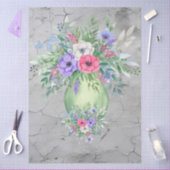 Watercolor-Vase mit großer Beklemmung von Blume Seidenpapier (Basteln)
