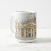 Watercolor Vatican | St. Peter’s Basilica Italy Kaffeetasse (Vorderseite Links)