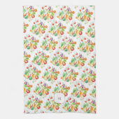 Watercolor vegetables pattern monogrammed geschirrtuch (Vertikal)