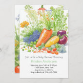 Watercolor Veggie Harvest Baby Dusche Einladung (Vorne/Hinten)