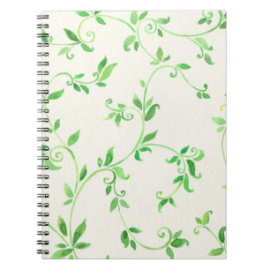 Watercolor verlässt Muster Notizblock