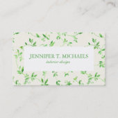 Watercolor verlässt Muster Visitenkarte (Vorderseite)