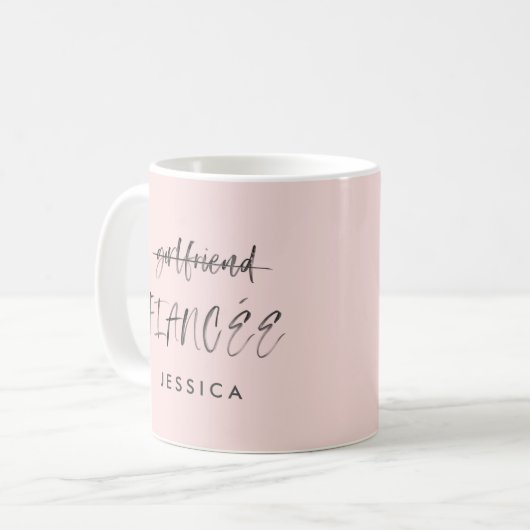 Watercolor-Verlobungs-Mitteilungsentwurf Kaffeetasse (Vorderseite Links)