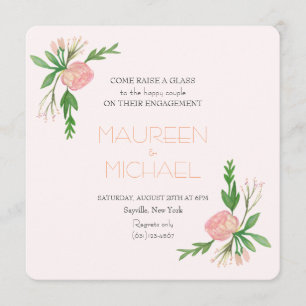 Watercolor-Verlobungsmitteilung Einladung