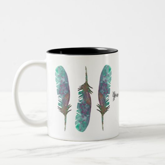 Watercolor versieht personalisierte Kaffee-Tasse Zweifarbige Tasse (Links)