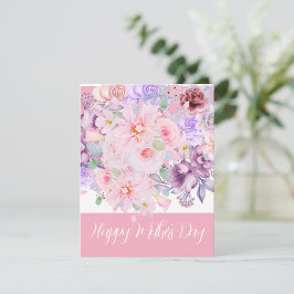 Watercolor Vibrant Floral Bouquet Custom Feiertagskarte