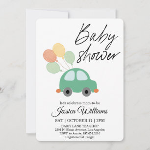 Watercolor Vintage-Auto-Baby-Shower-Einladung Einladung