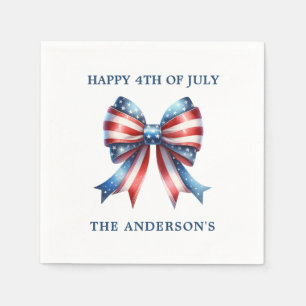 Watercolor Vintage bow USA Fahne 4. Juli Serviette