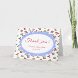 Watercolor vintage Flowers Baby Shower Thank you Dankeskarte