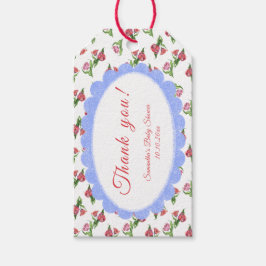 Watercolor vintage Flowers Baby Shower Thank you Geschenkanhänger