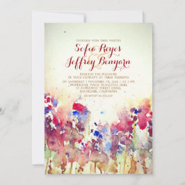 Watercolor Vintage Wedding Einladung - Blume auf d