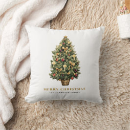 Watercolor Vintage Weihnachtsbaum Custom Weihnacht Kissen