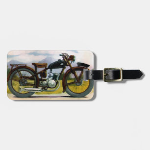 Watercolor-Vintages Motorrad Gepäckanhänger