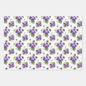 Watercolor Violet Flowers Bouquet Geschenkpapier Set (Vorderseite 3)
