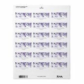 Watercolor Violet Purple Flowers Wedding Address Adressaufkleber (Vorne)