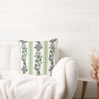 Watercolor violets and stripes kissen