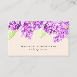Watercolor-violette lila Blumen Visitenkarte