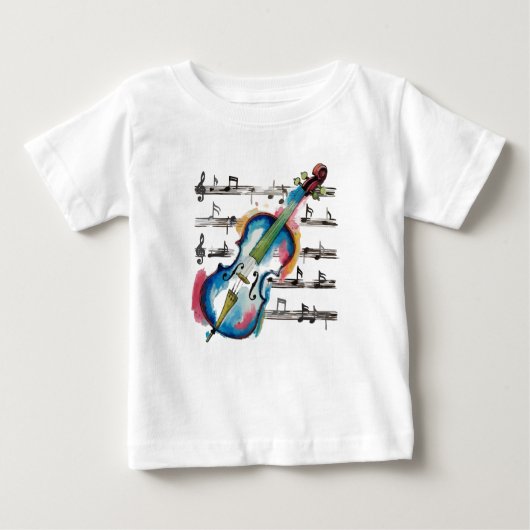 Watercolor Violin Baby Jersey T-Shirt (Vorderseite)
