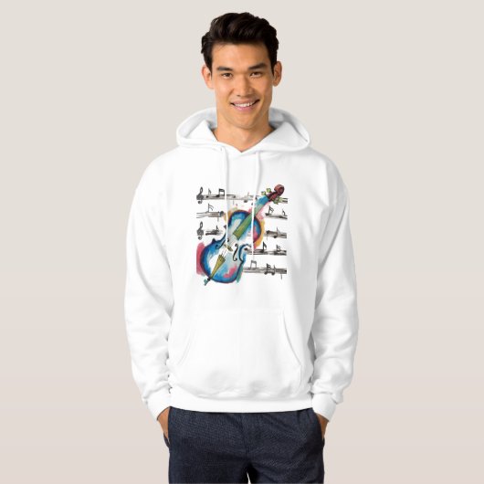 Watercolor Violin Men's Basic Hoodie (Vorne ganz)