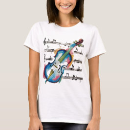 Watercolor Violin Women's Basic T-Shirt