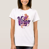 Watercolor Virgo Graffiti Airbrush Zodiac Frau T-Shirt (Vorderseite)