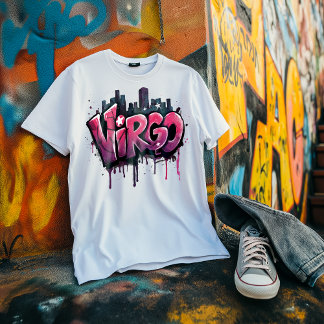 Watercolor Virgo Graffiti Airbrush Zodiac Frau T-Shirt