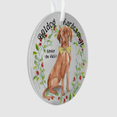 Watercolor Vizsla Boldog Karácsonyt Ornament (Vorderseite)