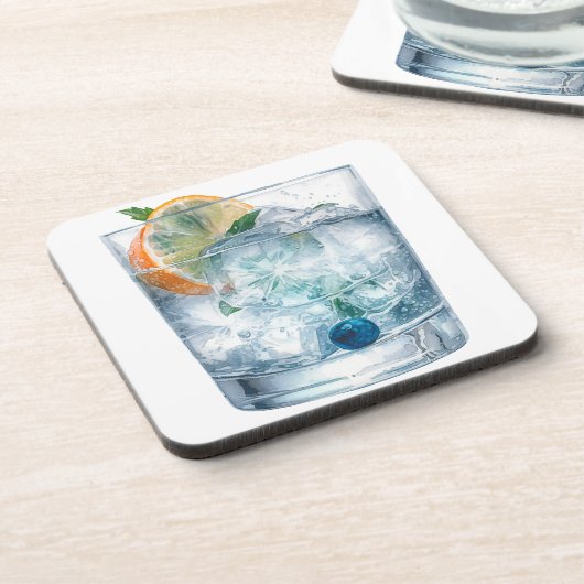 WATERCOLOR VODKA AUF DEN FELSEN GETRÄNKEUNTERSETZER (Linke Seite)