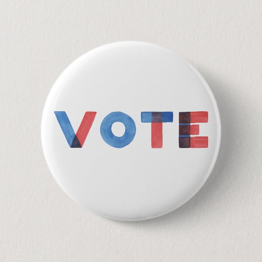 Watercolor VOTE-Taste - 2,25 Zoll Button (Vorderseite)