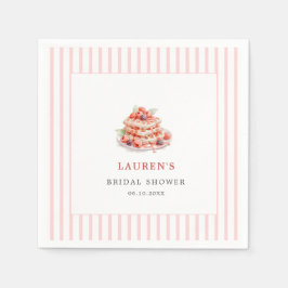 Watercolor Waffeln und Berries Bridal Brunch Serviette