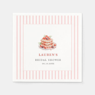 Watercolor Waffeln und Berries Bridal Brunch Serviette