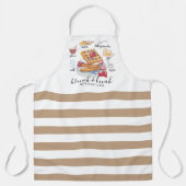 Watercolor Waffelregal Restaurant Business Schürze (Vorderseite)