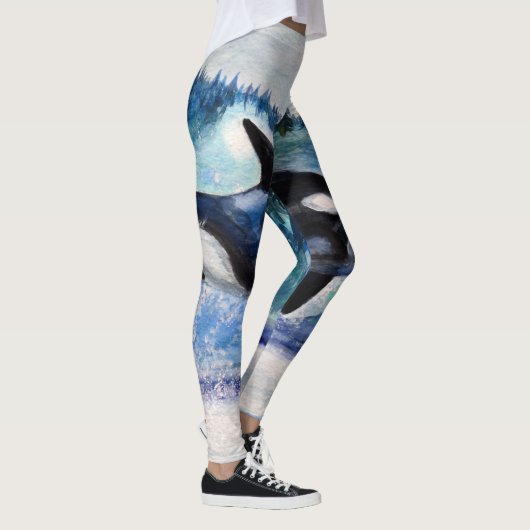 Watercolor-Wal-Gewohnheits-Leggings Leggings (Rechts)