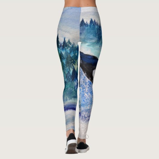 Watercolor-Wal-Gewohnheits-Leggings Leggings (Rückseite)