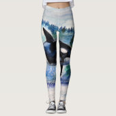 Watercolor-Wal-Gewohnheits-Leggings Leggings (Vorderseite)