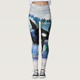 Watercolor-Wal-Gewohnheits-Leggings Leggings