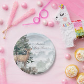 Watercolor Wald Forest Doe Baby Dusche Pappteller (Party)