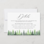 Watercolor Wald Forest Wedding Details Karte (Vorderseite)