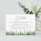 Watercolor Wald Forest Wedding Details Karte (Stehend Vorderseite)
