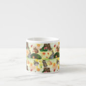 Watercolor Wald Kaninchen, Eule, Eichhörnchen, Ige Espressotasse (Vorderseite)