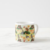 Watercolor Wald Kaninchen, Eule, Eichhörnchen, Ige Espressotasse (Vorderseite Rechts)