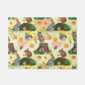 Watercolor Wald Kaninchen, Eule, Eichhörnchen, Ige Fußmatte (Vorderseite)