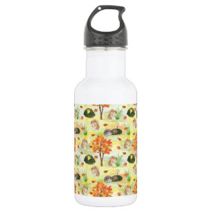 Watercolor Wald Kaninchen, Igel Edelstahlflasche