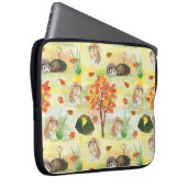 Watercolor Wald Kaninchen, Igel Laptopschutzhülle (Vorne Rechts)