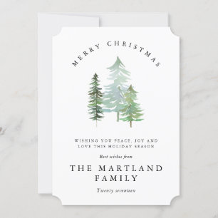 WATERCOLOR WALD-MERRY CHRISTMAS FEIERTAGSKARTE
