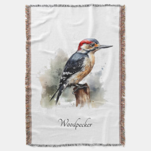 Watercolor-Wald-Specht, individuell Decke