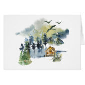 Watercolor-Wald-Szene individuell anpassbar (Vorderseite (Horizontal))