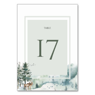 Watercolor-Wald Tischnummer