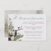 Watercolor Wald Wald Berg Hochzeit Infos Begleitkarte (Vorne/Hinten)