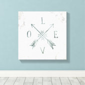 Watercolor Wanderlust Abenteuer III | LIEBE Leinwanddruck (Insitu (Holzboden))